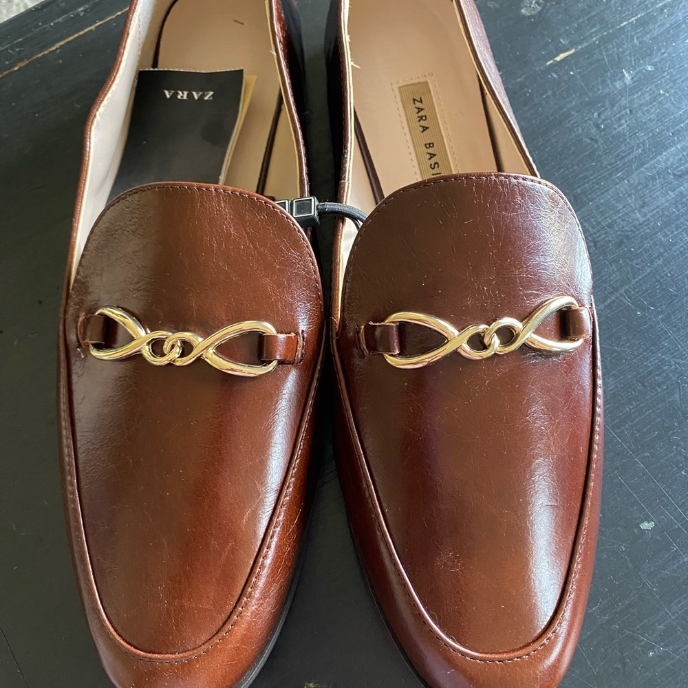 Zara brown loafers